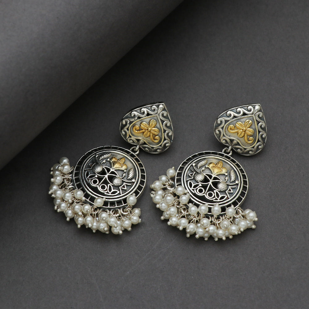 Silver Dual Tone Earring
